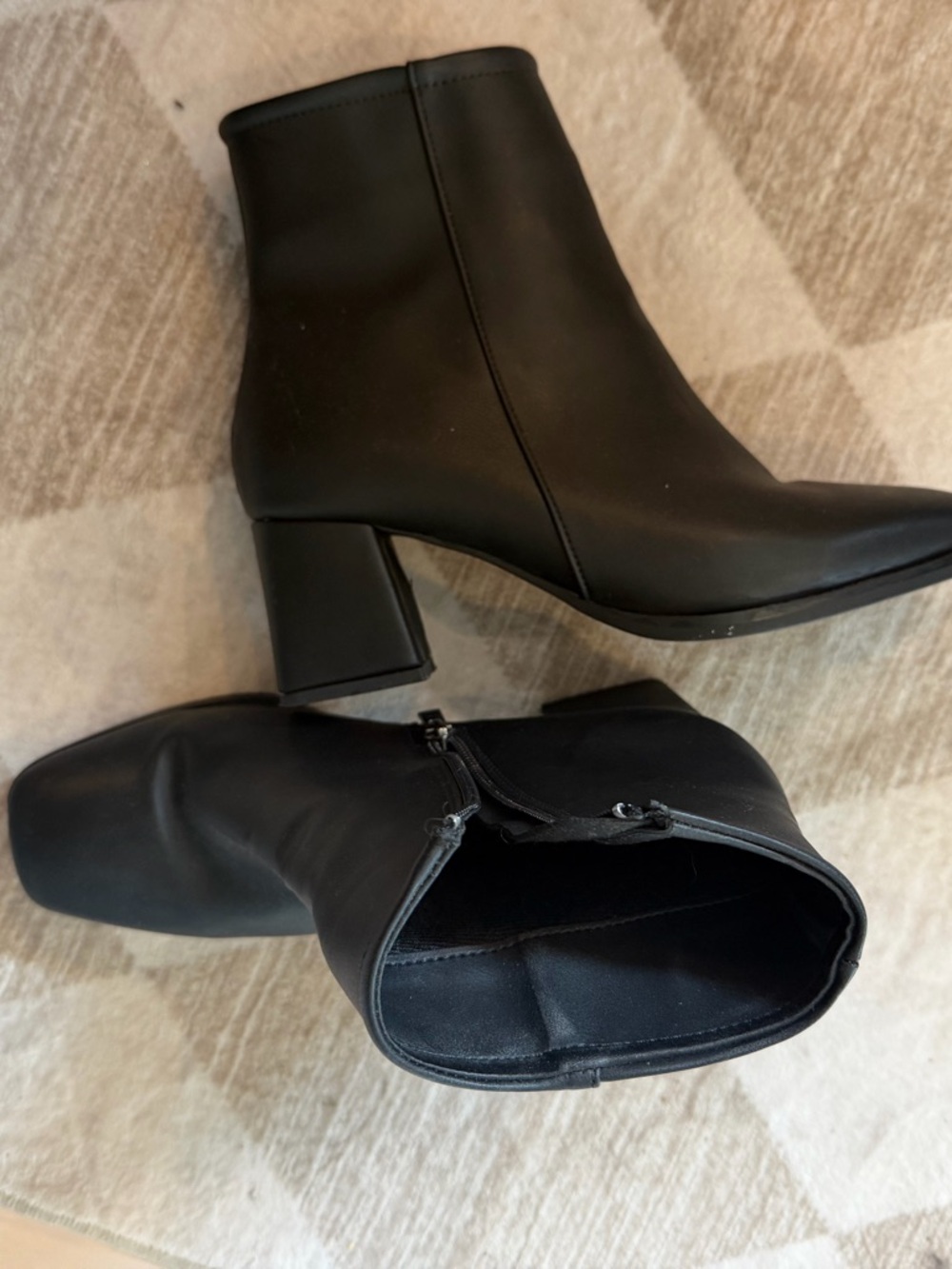 Women's Black Block Heel Ankle Boots